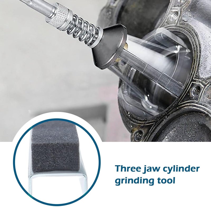 Micro Traders 2 Sets Engine Cylinder Hone Stones Replacement 3 Jaw Engine Cylinder Hone Car Engine Cylinder Grinding Brake Hone for Cleaning Polishing 2" - Image 2